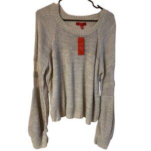Jennifer Lopez Light Gray Long Sleeve Knit Sweater Womens Soft Pullover Kohls XL